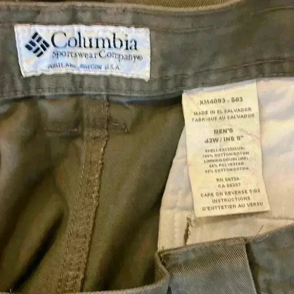 Columbia NWT Men’s 42 Inseam 9” Brooksville Twill Cargo Shorts